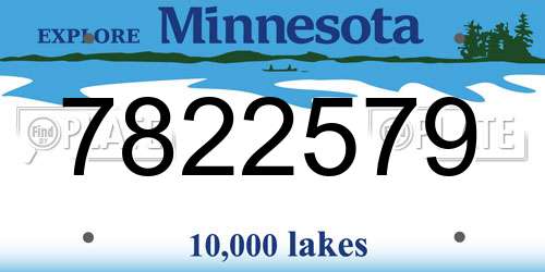 7822579 Minnesota License Plate