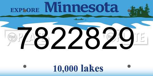 7822829 Minnesota License Plate