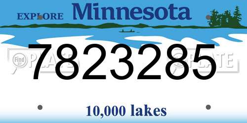7823285 Minnesota License Plate