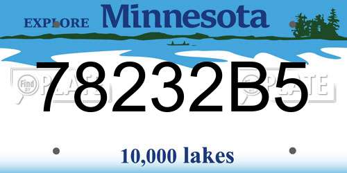 78232B5 Minnesota License Plate