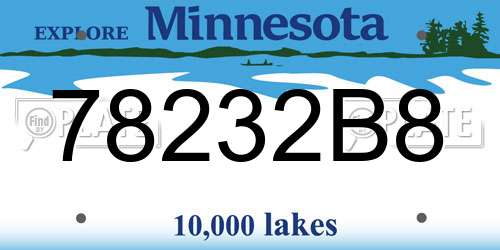 78232B8 Minnesota License Plate