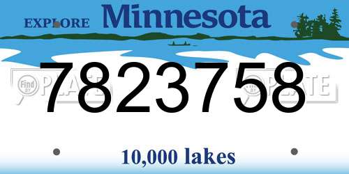 7823758 Minnesota License Plate
