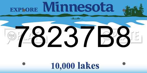 78237B8 Minnesota License Plate
