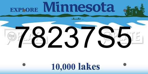 78237S5 Minnesota License Plate