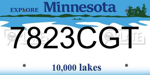 7823CGT Minnesota License Plate