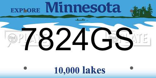 7824GS Minnesota License Plate