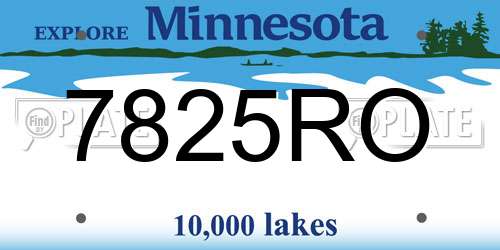 7825RO Minnesota License Plate