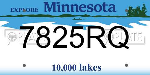 7825RQ Minnesota License Plate