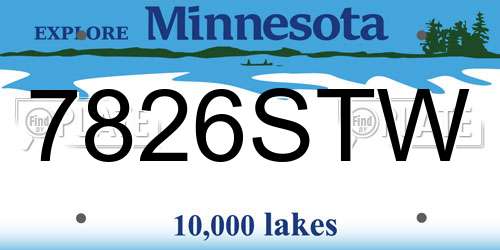 7826STW Minnesota License Plate