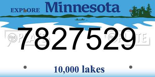 7827529 Minnesota License Plate