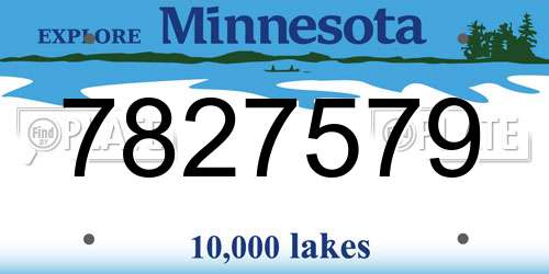 7827579 Minnesota License Plate