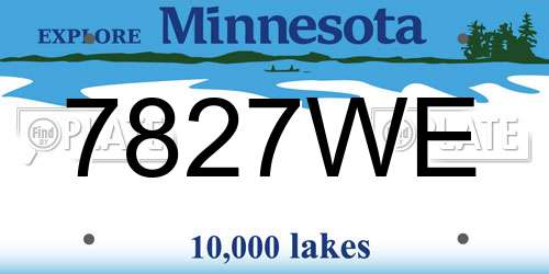 7827WE Minnesota License Plate