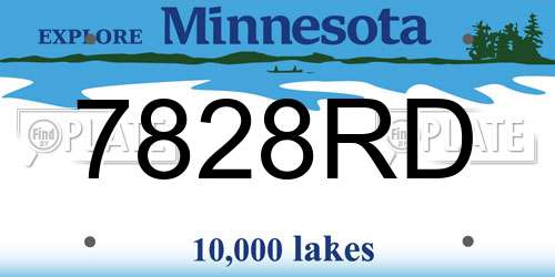 7828RD Minnesota License Plate