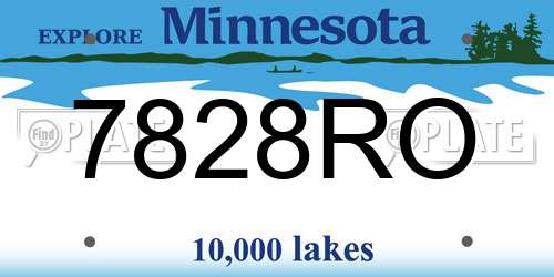 7828RO Minnesota License Plate