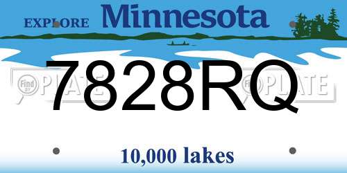 7828RQ Minnesota License Plate