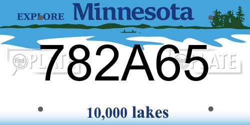 782A65 Minnesota License Plate