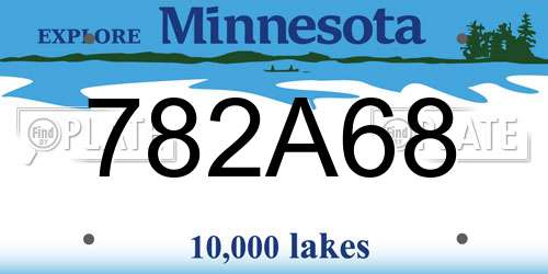 782A68 Minnesota License Plate