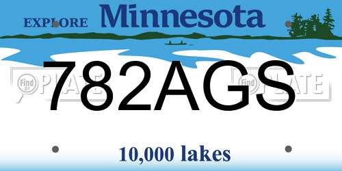 782AGS Minnesota License Plate