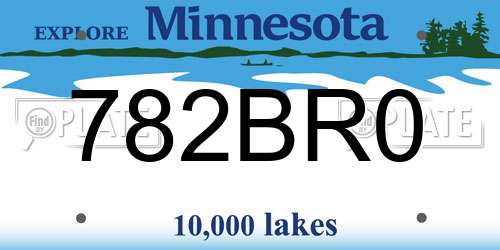 782BR0 Minnesota License Plate