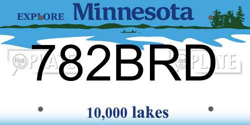 782BRD Minnesota License Plate