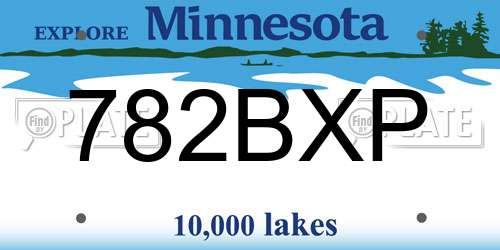 782BXP Minnesota License Plate
