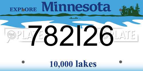 782I26 Minnesota License Plate