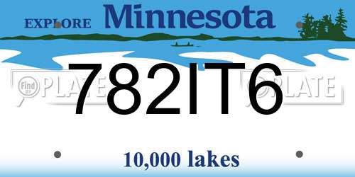 782IT6 Minnesota License Plate