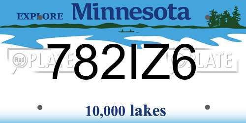 782IZ6 Minnesota License Plate
