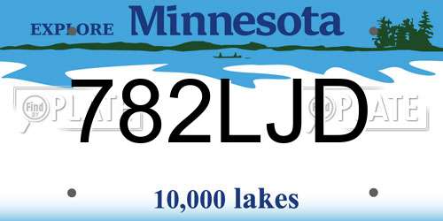 782LJD Minnesota License Plate