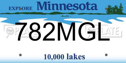 782MGL Minnesota License Plate