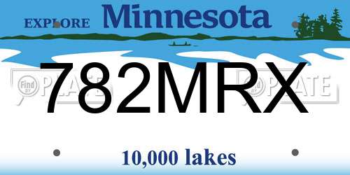 782MRX Minnesota License Plate