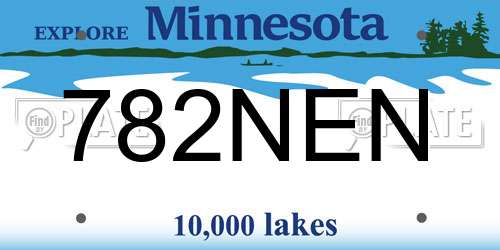 782NEN Minnesota License Plate