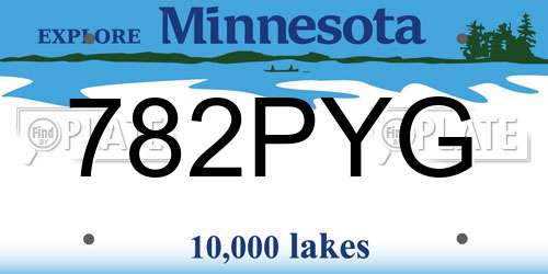 782PYG Minnesota License Plate