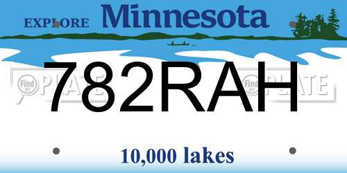 782RAH Minnesota License Plate