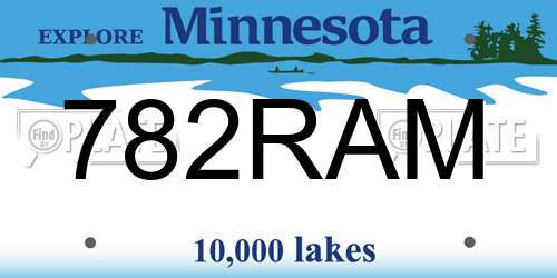 782RAM Minnesota License Plate