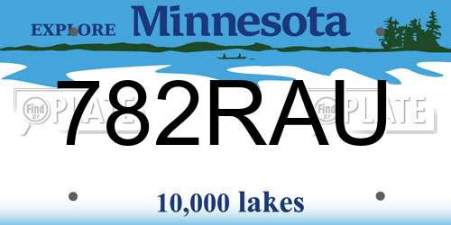 782RAU Minnesota License Plate