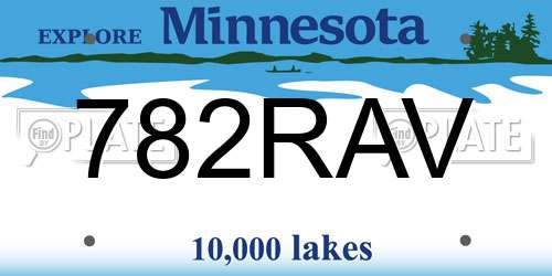 782RAV Minnesota License Plate