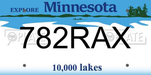782RAX Minnesota License Plate