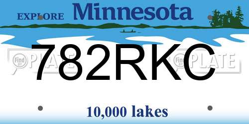 782RKC Minnesota License Plate