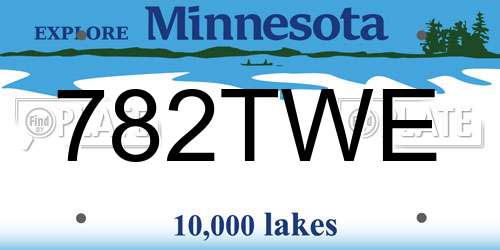 782TWE Minnesota License Plate