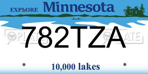 782TZA Minnesota License Plate