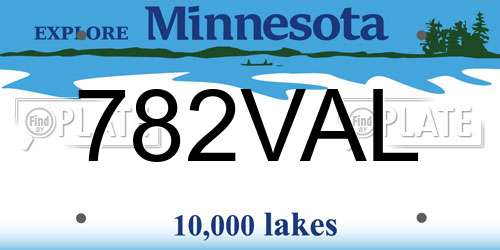 782VAL Minnesota License Plate