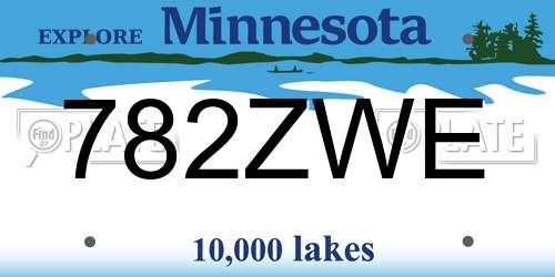 782ZWE Minnesota License Plate
