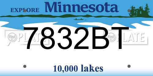 7832BT Minnesota License Plate