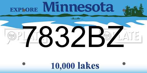 7832BZ Minnesota License Plate