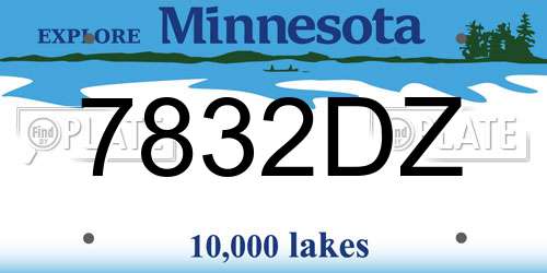 7832DZ Minnesota License Plate