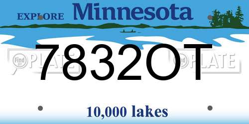 7832OT Minnesota License Plate
