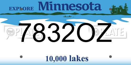 7832OZ Minnesota License Plate