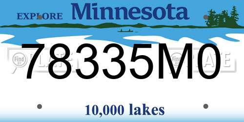 78335M0 Minnesota License Plate