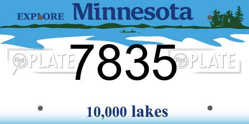 7835 Minnesota License Plate